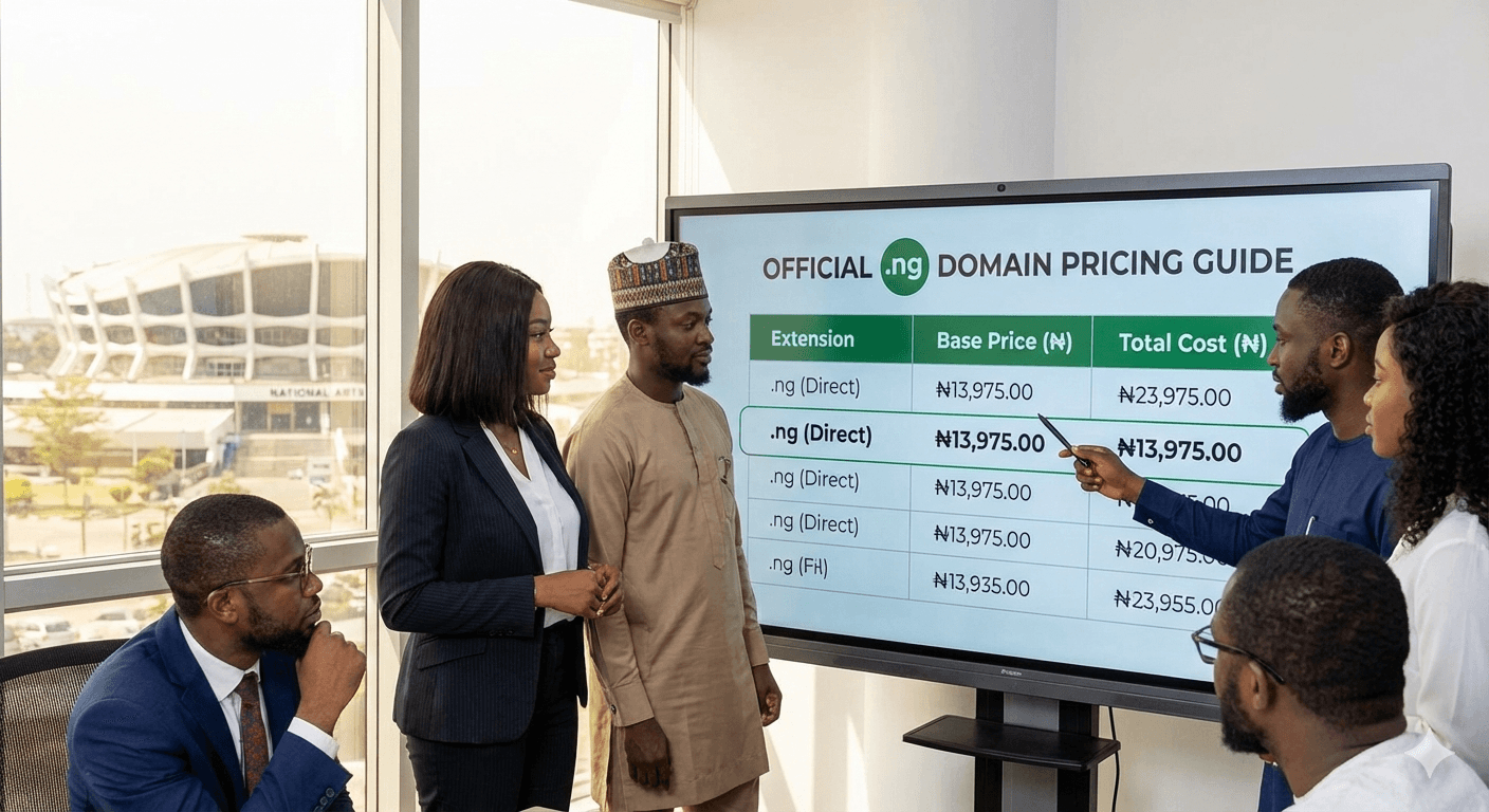 Official .ng Domain Pricing Guide: All Extensions and Costs (2026)