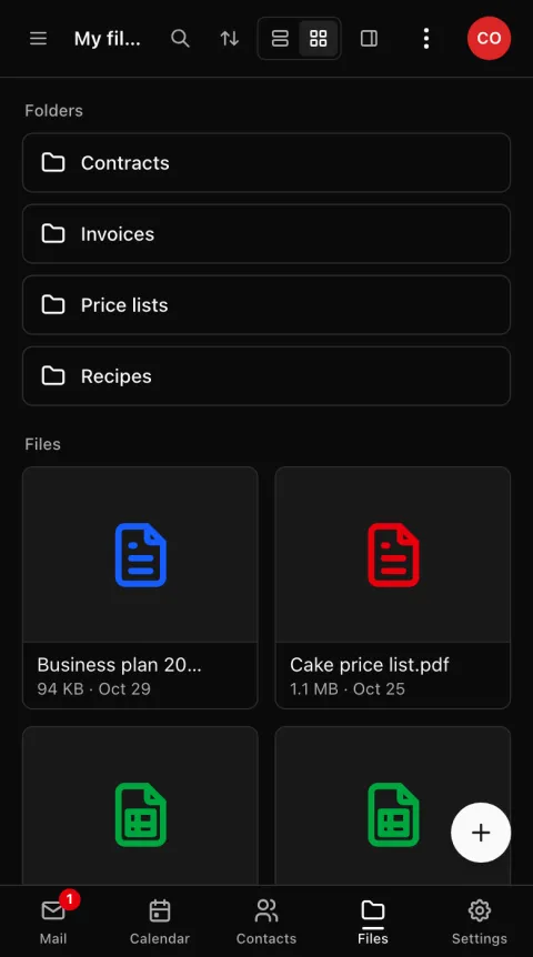 File storage on a phone