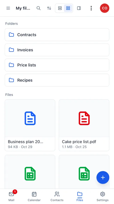 File storage on a phone